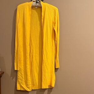 LOFT Yellow Women's Longline Lightweight Cardigan- Medium